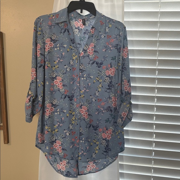 Massini Blue Floral Blouse - Picture 5 of 5